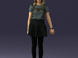 woman in black dress 0267 3D Model
