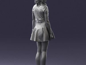 woman in black dress 0267 3D 모델