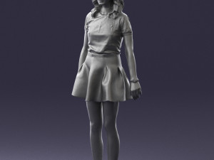 woman in black dress 0267 3D 모델