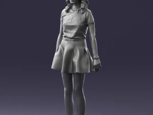 woman in black dress 0267 3D Model