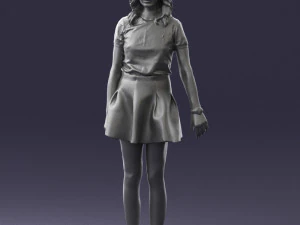 woman in black dress 0267 3D Model
