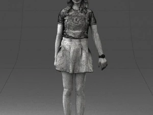 woman in black dress 0267 3D Model