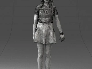 woman in black dress 0267 3D Model