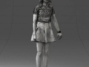 woman in black dress 0267 3D Model
