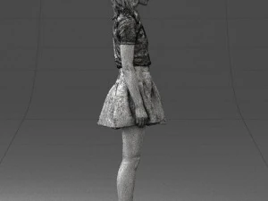 woman in black dress 0267 3D Model