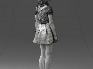 woman in black dress 0267 3D Model