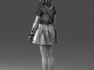 woman in black dress 0267 3D 모델