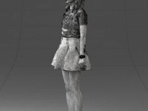 woman in black dress 0267 3D Model