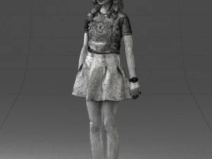 woman in black dress 0267 3D Model