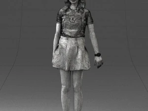 woman in black dress 0267 3D Model