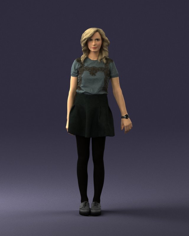 woman in black dress 0267 3d print ready 3Dプリントモデル .c4d .max .obj .3ds .fbx .stl .blend 