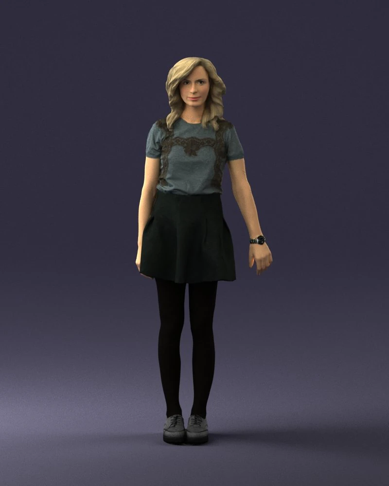 woman in black dress 0267 3d print ready 3D Print Model .c4d .max .obj .3ds .fbx .stl .blend