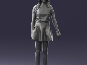 woman in black dress 0267 3d print ready 3Dプリントモデル