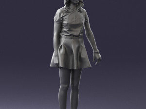 woman in black dress 0267 3d print ready 3Dプリントモデル