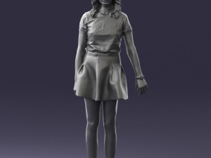 woman in black dress 0267 3d print ready 3Dプリントモデル