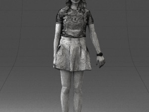 woman in black dress 0267 3d print ready 3Dプリントモデル