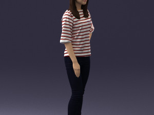 girl in striped sweater 0279 3d print ready Modelo de Impressão 3D