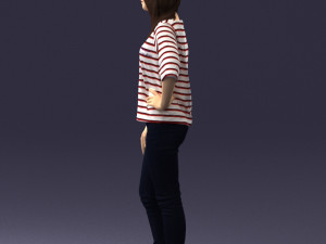 girl in striped sweater 0279 3d print ready Modelo de Impressão 3D