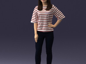 girl in striped sweater 0279 3d print ready Modelo de Impressão 3D