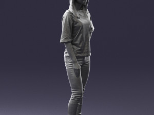 girl in striped sweater 0279 3d print ready Modelo de Impressão 3D