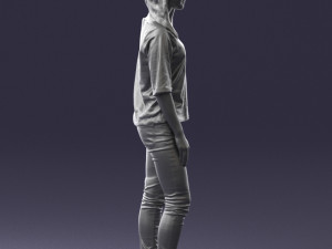 girl in striped sweater 0279 3d print ready Modelo de Impressão 3D