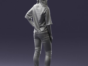 girl in striped sweater 0279 3d print ready Modelo de Impressão 3D