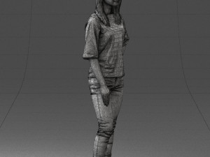 girl in striped sweater 0279 3d print ready Modelo de Impressão 3D