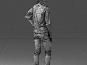 girl in striped sweater 0279 3d print ready Modelo de Impressão 3D