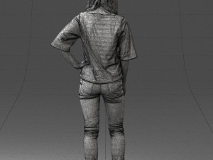 girl in striped sweater 0279 3d print ready Modelo de Impressão 3D