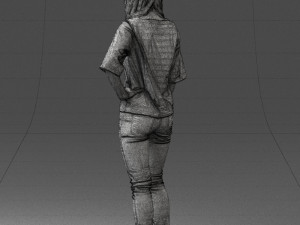 girl in striped sweater 0279 3d print ready Modelo de Impressão 3D