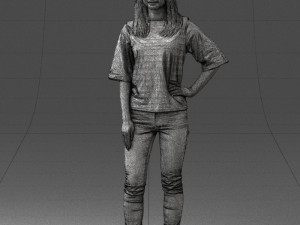 girl in striped sweater 0279 3d print ready Modelo de Impressão 3D