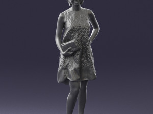 woman in blue dress 0280 3D Модель