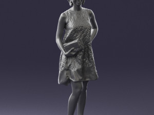 woman in blue dress 0280 3D Модель
