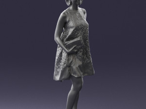 woman in blue dress 0280 3D Модель