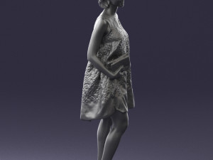 woman in blue dress 0280 3D Модель