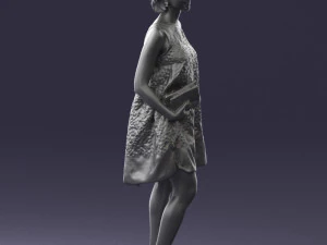 woman in blue dress 0280 3D Model