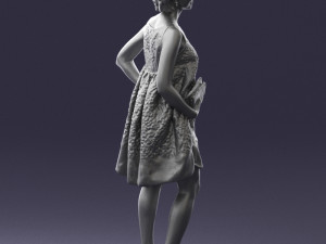 woman in blue dress 0280 3D Модель