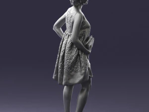 woman in blue dress 0280 3D Model