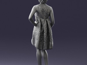 woman in blue dress 0280 3D Модель