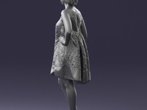 woman in blue dress 0280 3D Модель