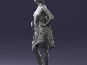 woman in blue dress 0280 3D Модель