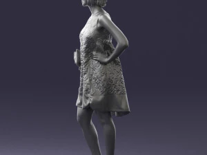 woman in blue dress 0280 3D Model