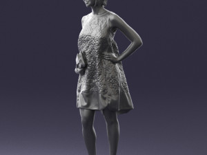 woman in blue dress 0280 3D Модель