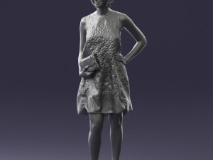 woman in blue dress 0280 3D Модель