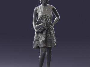 woman in blue dress 0280 3D Модель