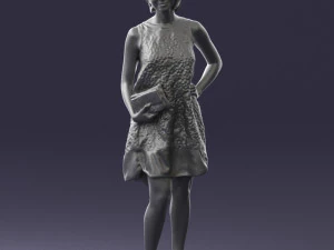 woman in blue dress 0280 3D Model