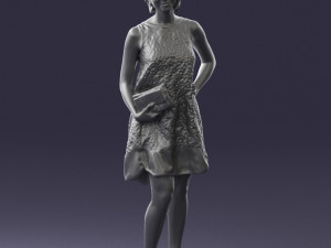 woman in blue dress 0280 3D Модель