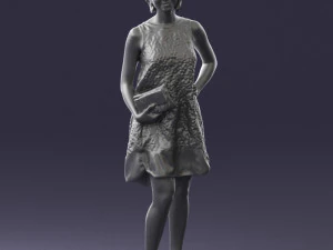 woman in blue dress 0280 3D Model