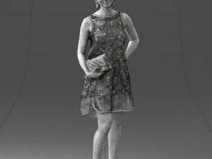 woman in blue dress 0280 3D Model