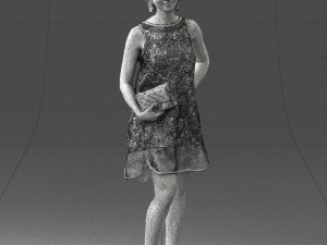 woman in blue dress 0280 3D Модель